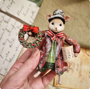 spun cotton christmas mouse